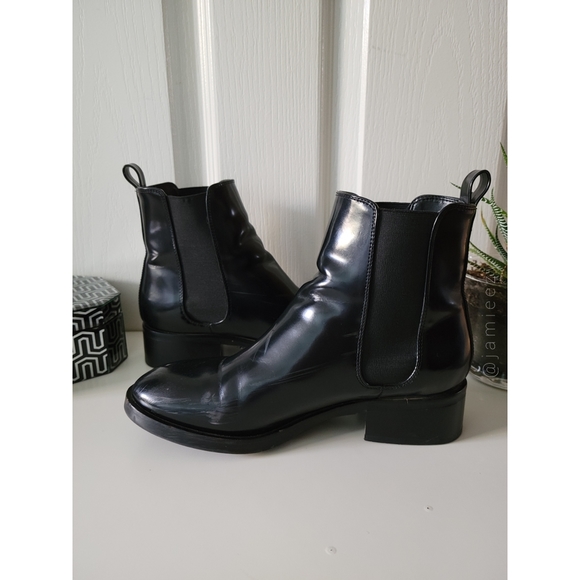 Zara | Smooth Patent Chelsea Boots - Picture 6 of 11
